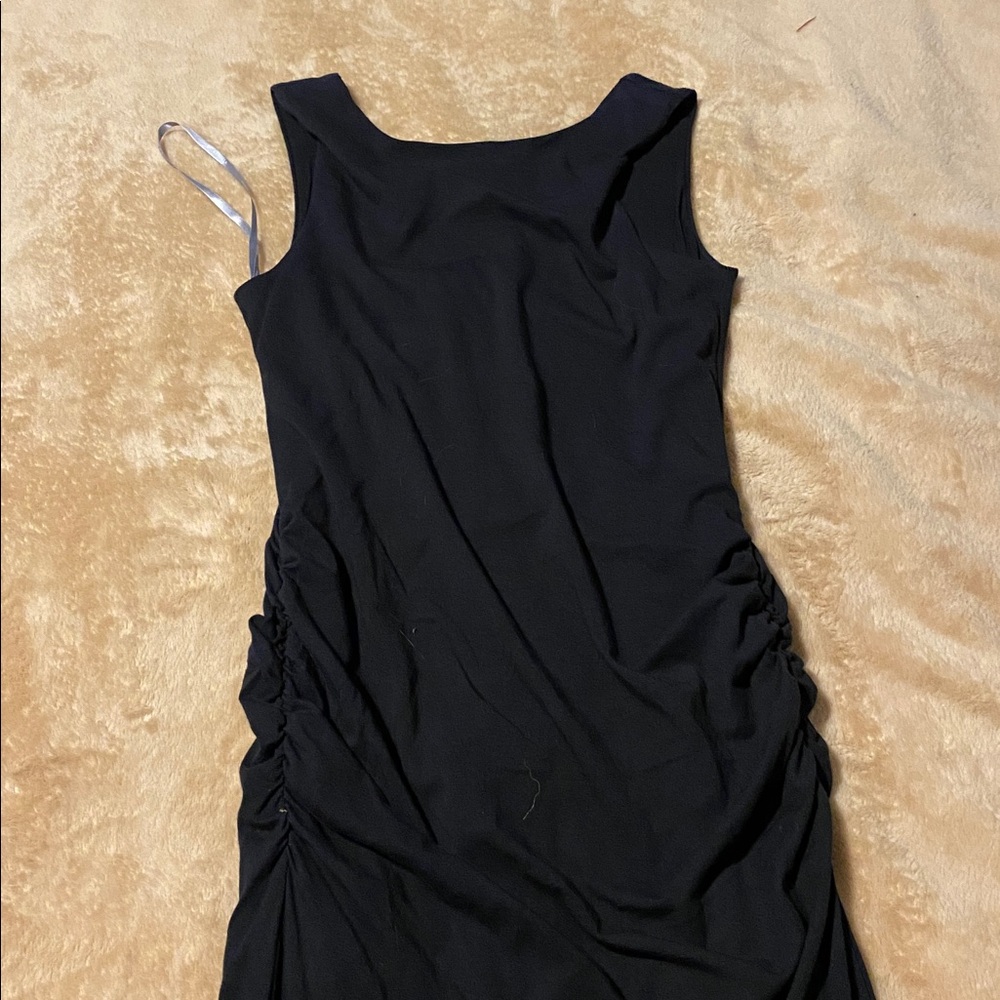Athleta Black Ruching Midi Dress S